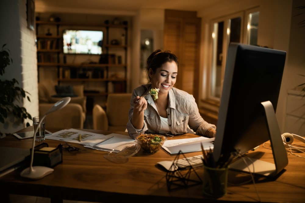 iluminação quente adequada para produtividade home office